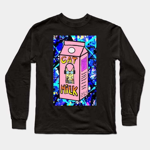 pink cat milk Long Sleeve T-Shirt by LowEndGraphics